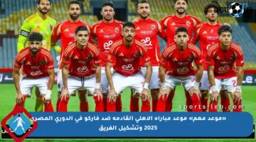 «موعد مهم» موعد مباراة الاهلي القادمة ضد فاركو في الدوري المصري 2025 وتشكيل الفريق